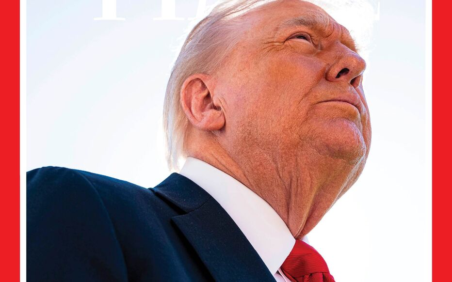 Donald Trump, de mauvais poil devant la couverture du Time magazine