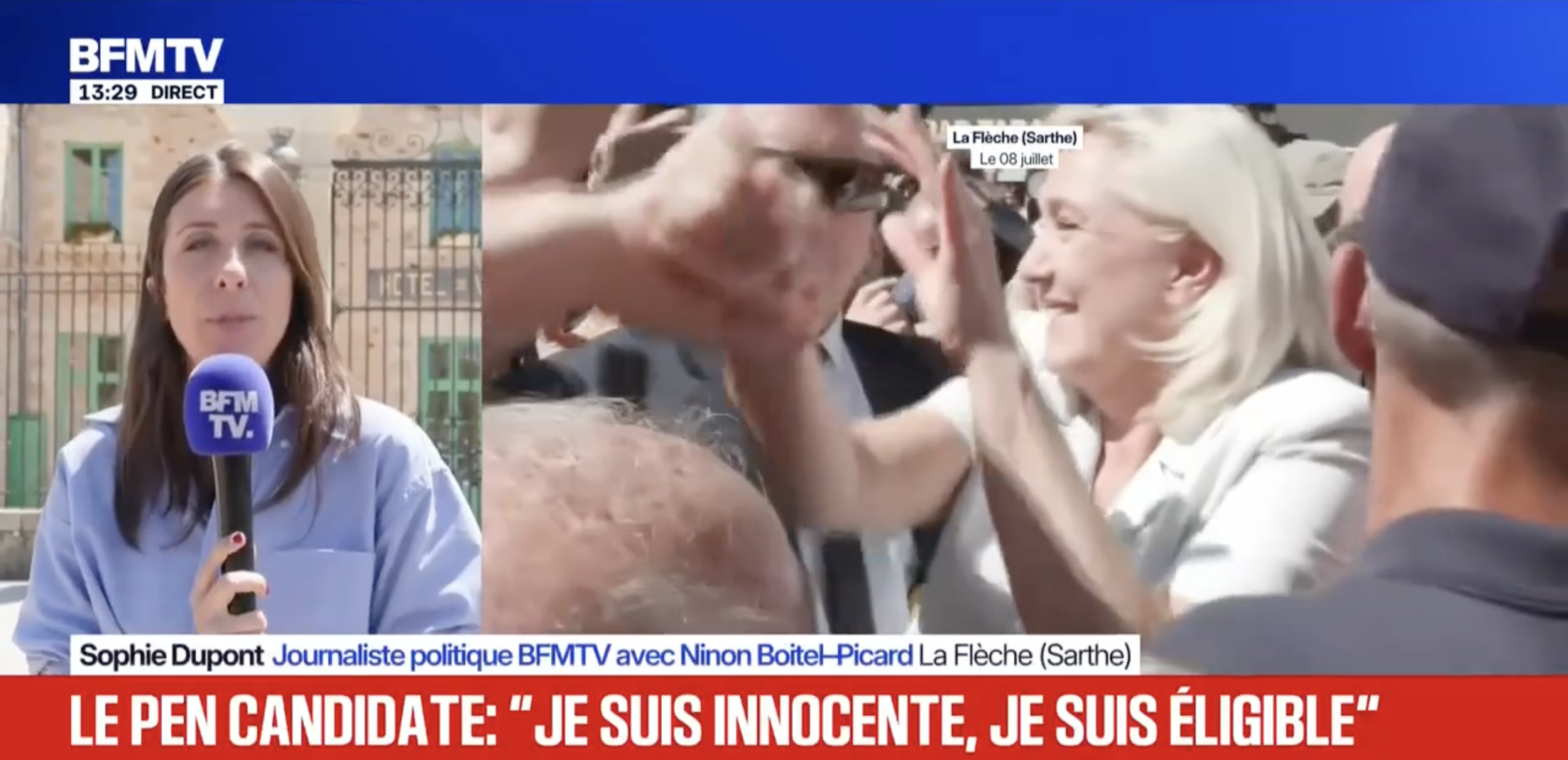 Marine Le Pen a lancé sa campagne dans la Sarthe aux côtés de Jordan Bardella