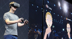 Mark Zuckerberg lors d'une démonstration d'un casque pour le Metavers.