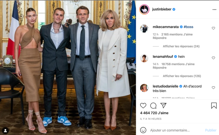 Justin Bieber et Emmanuel Macron