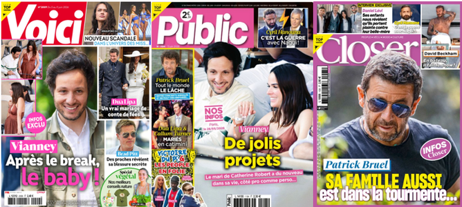 "Voici", "Public" et "Closer".