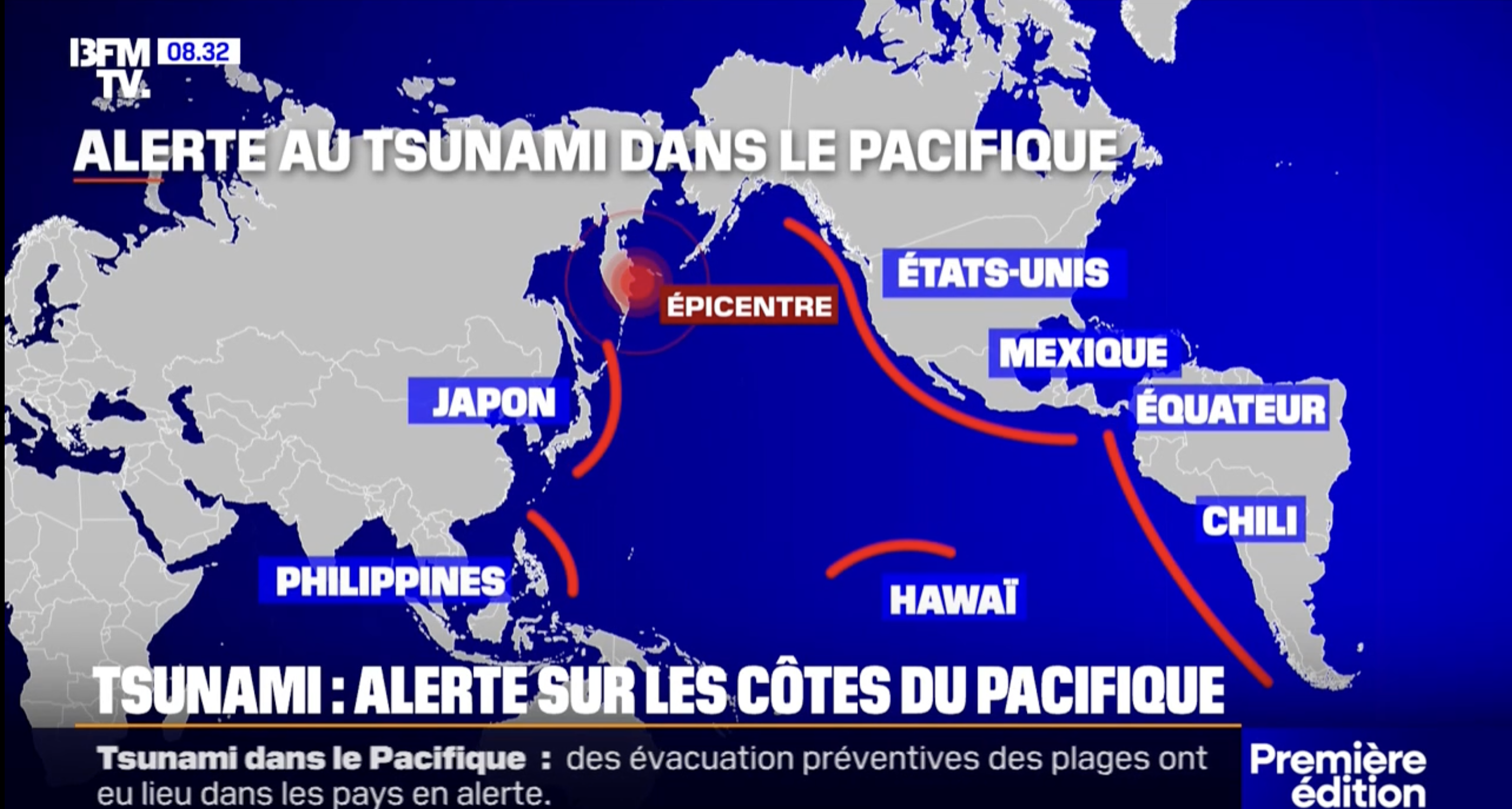 Séisme dans le Pacifique : les images des premiers tsunamis au Japon et en Russie