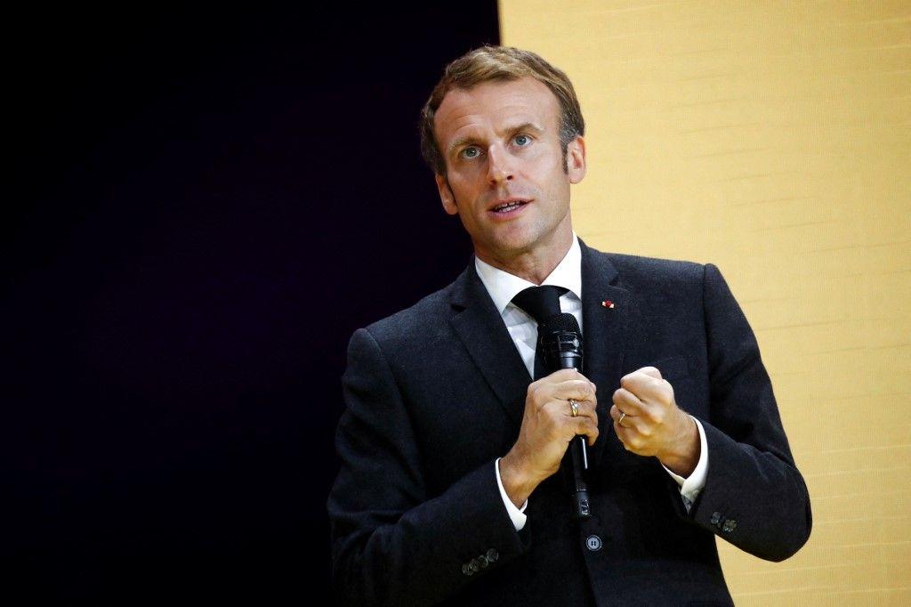 Emmanuel Macron portrait discours AFP