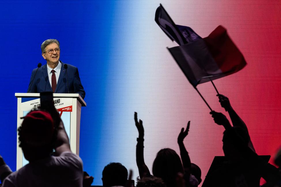  Jean-Luc Mélenchon lors d’un meeting de La France insoumise.