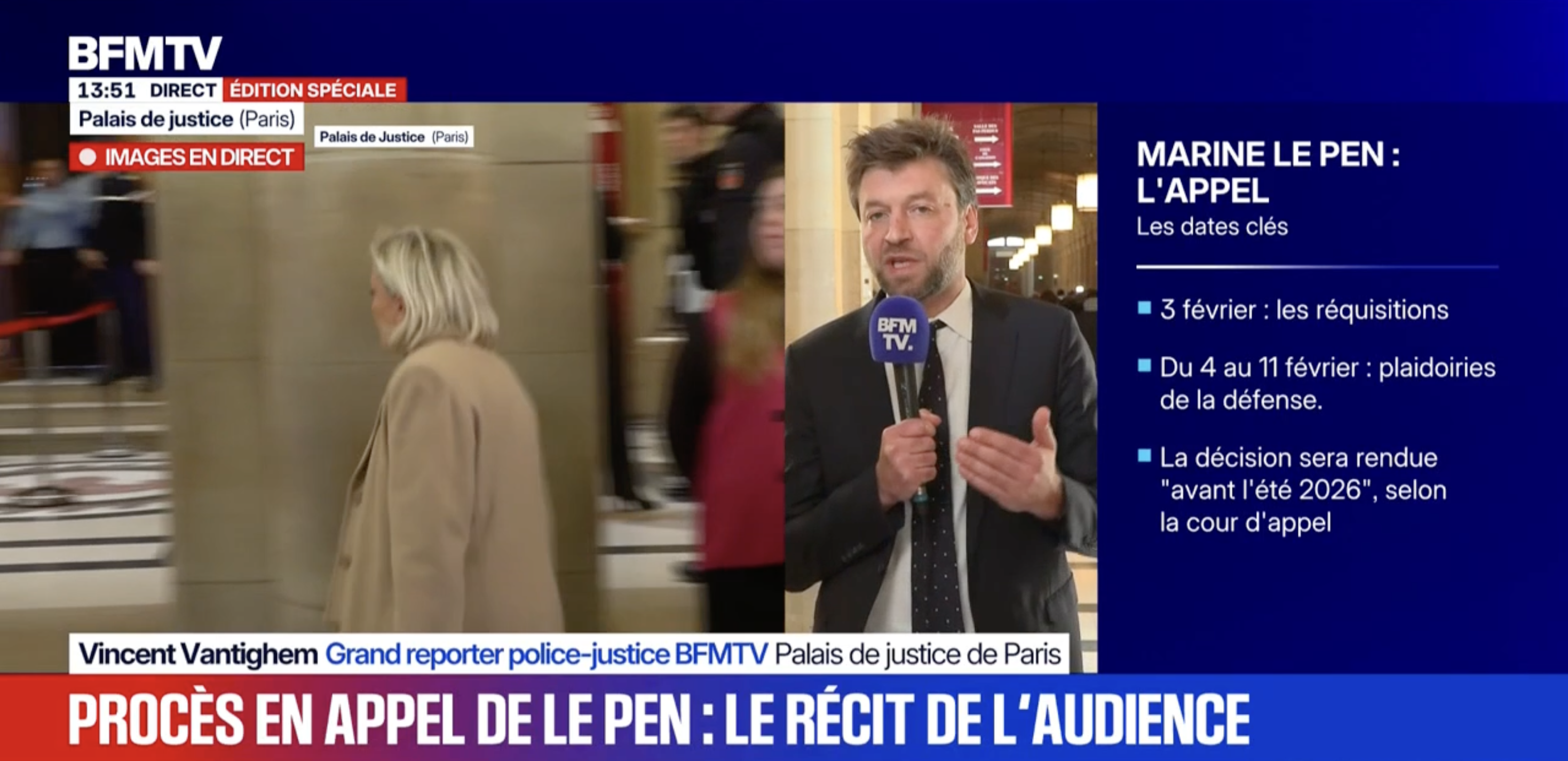 Affaire des assistants parlementaires du RN : le procès en appel s'est ouvert, arrivée de Marine Le Pen