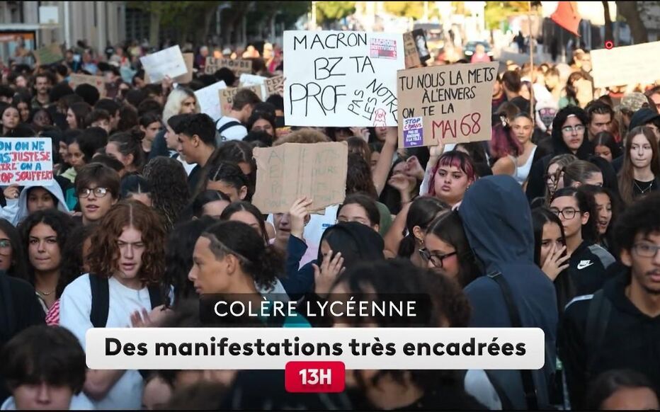 Slogans lycéens : France 2 met Macron en pétard