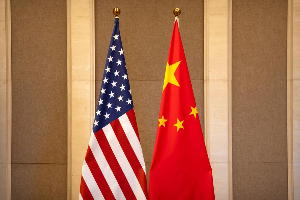 drapeaux Etats-Unis Chine