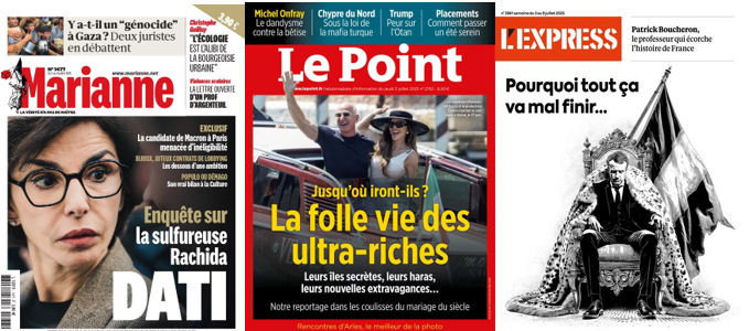 L'Express, Le Point et Marianne.