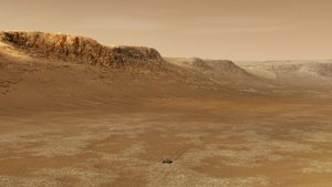 Une vue de l'exploration du cratère Jezero, sur Mars. (Image d'illustration)