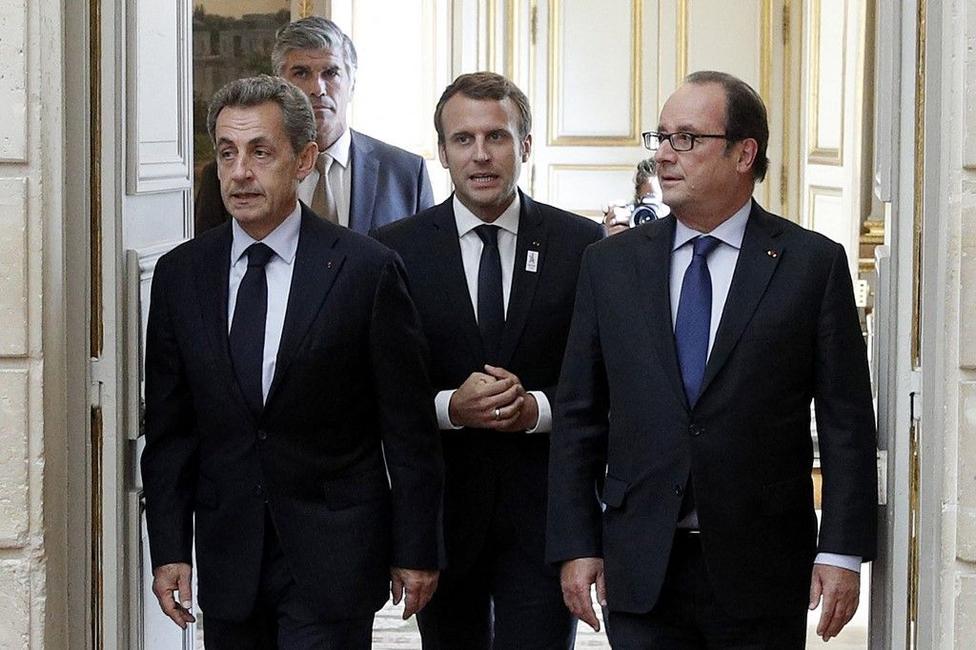 Emmanuel Macron Nicolas Sarkozy François Hollande AFP