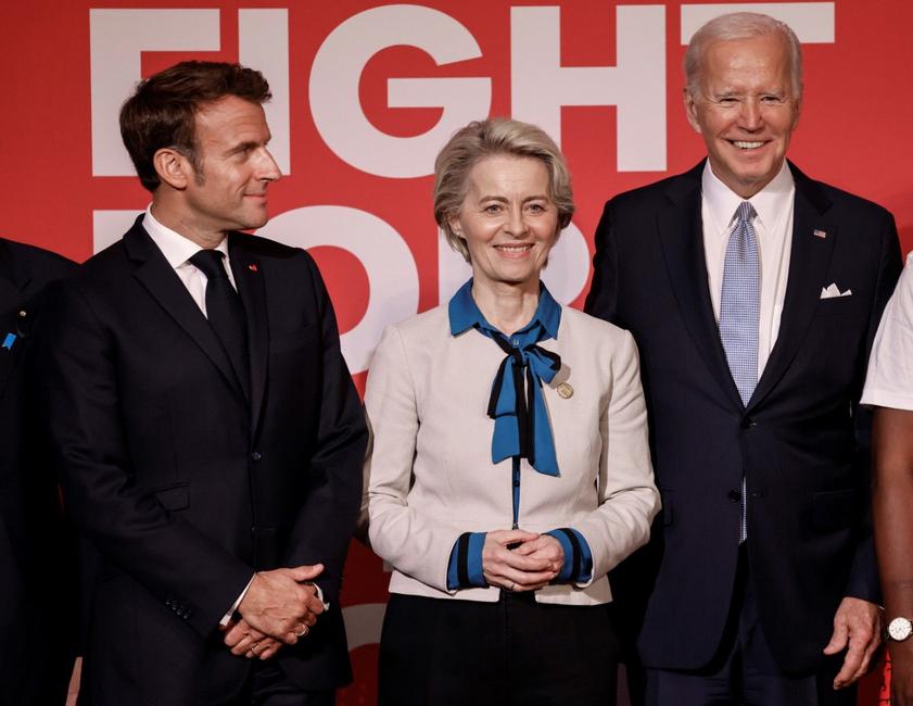 Emmanuel Macron Ursula von der Leyen Joe Biden AFP