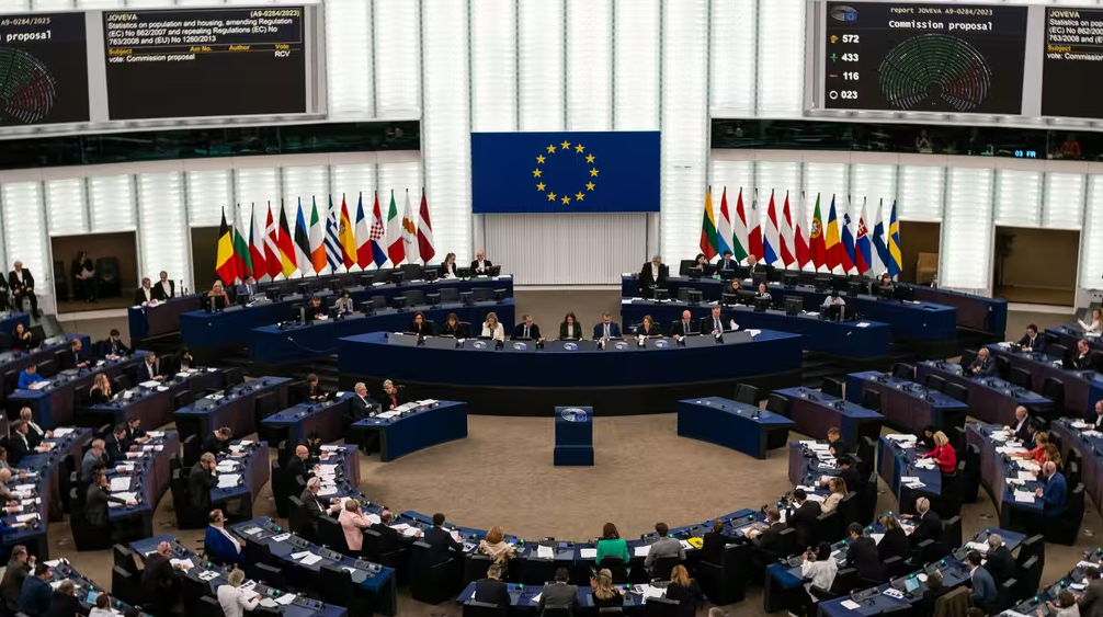 Une session plénière au Parlement européen à Strasbourg, le 24 avril 2024.