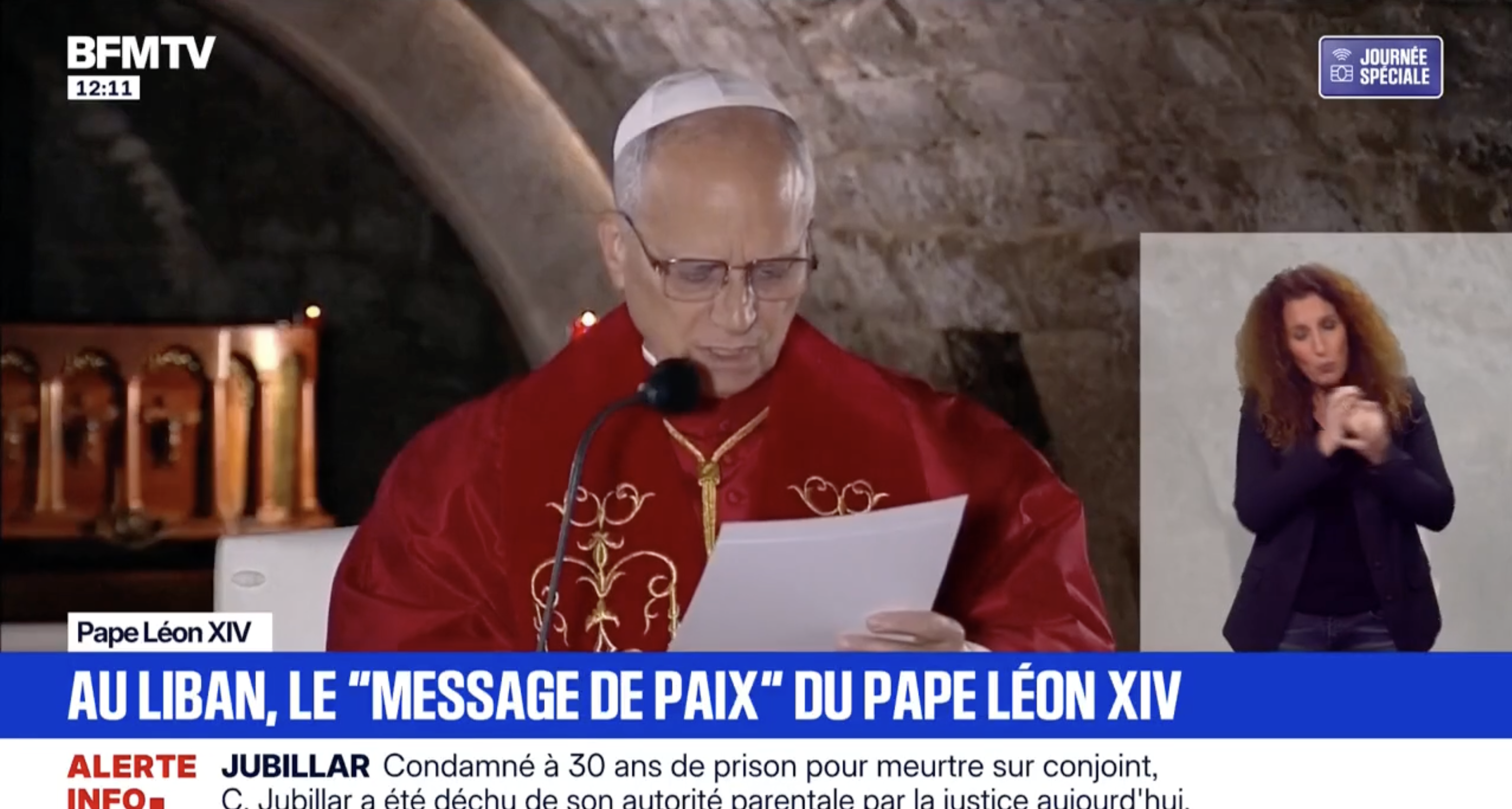 Vidéo : En visite au Liban, le pape Léon XIV multiplie les messages appelant à "la paix" dans le monde