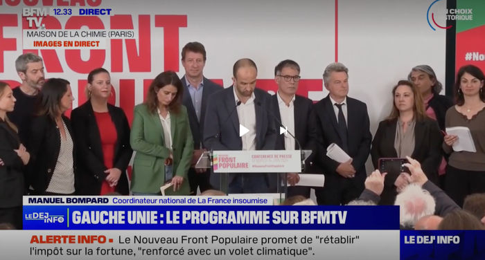 Front Populaire Conf de presse BFMTV