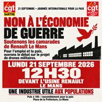Le tract de la CGT, appelant les salariés à refuser la fabrication de drones chez Renault