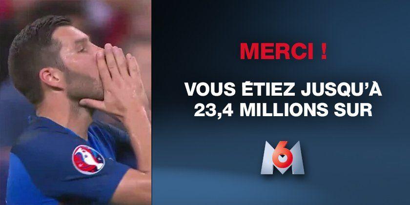 M6 réalise l'une des meilleurs audiences de l'histoire de la télévision le 10 juillet 2016.
