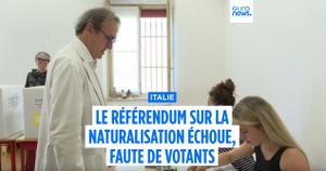 Echec du référendum en Italie promu par la gauche pour cause d'abstention trop élevée