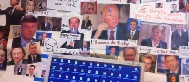 Le Syndicat de la Magistrature expose dans son local les photos des adversaires à abattre.