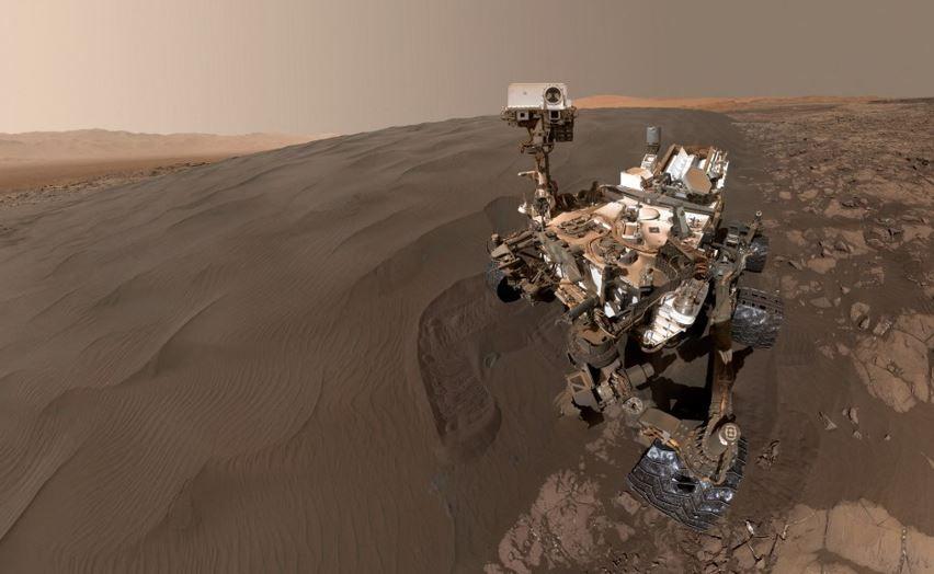 Une image obtenue le 31 janvier 2016 de la NASA montre un autoportrait du véhicule du rover Curiosity Mars à "Namib Dune".