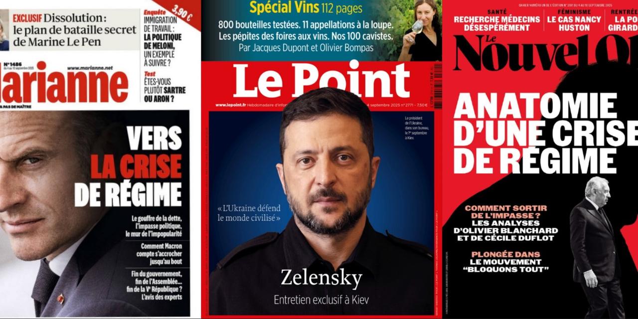 A la Une de vos hebdos cette semaine