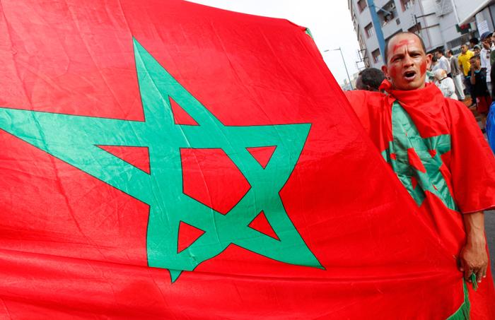 Drapeau du maroc. (Image d'illustration)