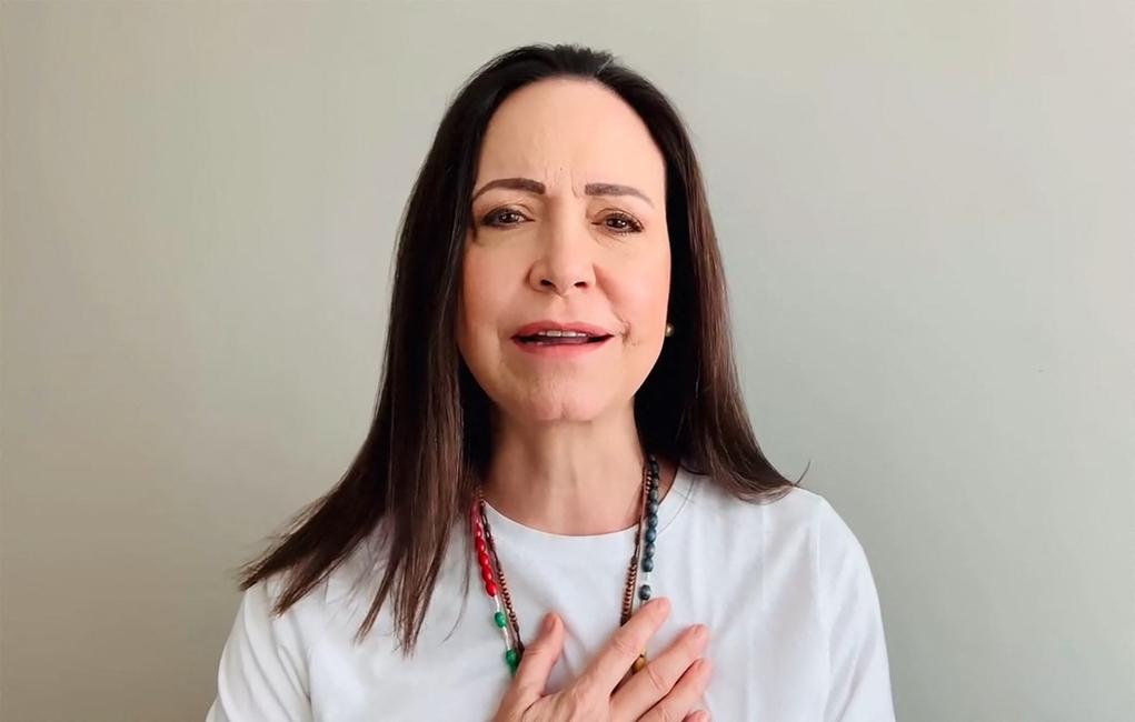 Capture d'écran d'un document publié sur le compte Instagram de Maria Corina Machado, cheffe de l'opposition vénézuélienne, montrant Machado s'adressant à ses partisans à Caracas le 10 janvier 2025. (Photo de Handout / Avec l'aimable autorisation de l'utilisateur Instagram @mariacorinamachado / AFP)