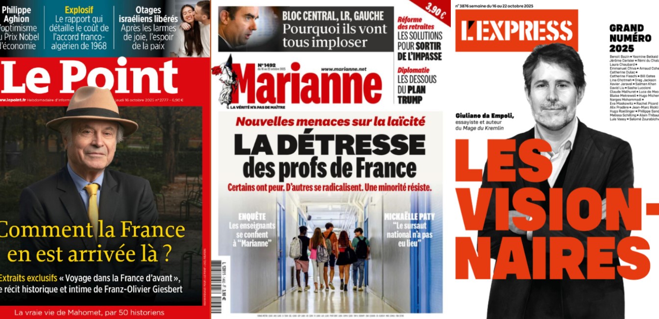 Le Point voit le RN en pleine OPA inamicale sur LR, Marianne le bloc central atomisé ; L’immigration algérienne nous coûte 2 milliards par an, le Hamas n’a pas dit son dernier mot, Netanyahu non plus et pendant ce temps là… la Chine avance