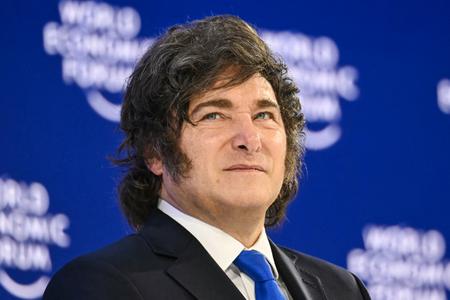 Le président argentin Javier Milei assiste à la réunion annuelle du Forum économique mondial (FEM) à Davos le 21 janvier 2026. (Image d'illustration)