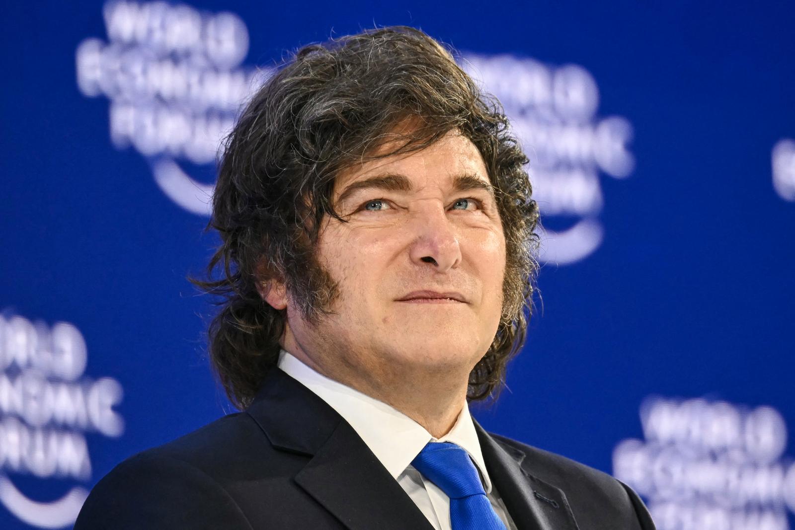 Le président argentin Javier Milei assiste à la réunion annuelle du Forum économique mondial (FEM) à Davos le 21 janvier 2026. (Image d'illustration)