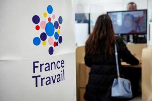 Une des agences nationales France Travail, à Dammarie les Lys, dans le nord de la France, le 23 avril 2024.