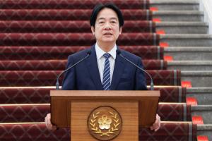 Lai Ching-te président de Taïwan en plein discours