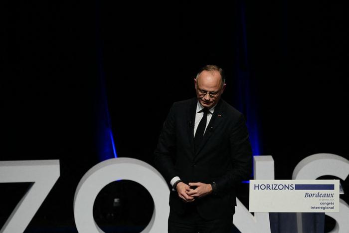 Edouard Philippe, lors du premier congrès interrégional de Horizons au Palais des Congrès à Bordeaux, le 26 janvier 2025.
