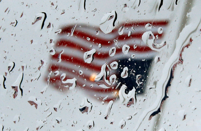 Le drapeau américain à l'envers. (Image d'illustration)