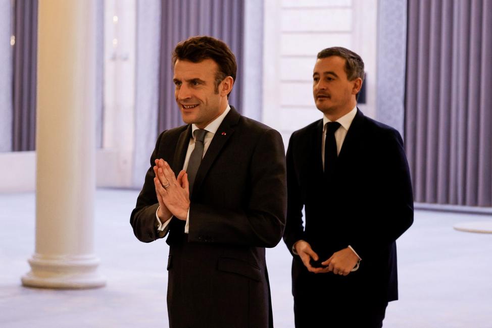 Emmanuel Macron Gérald Darmanin 2023