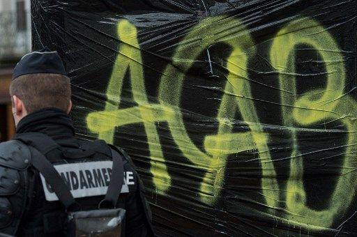 ACAB graffiti - AFP