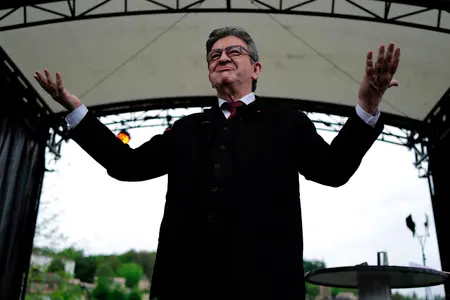 Jean-Luc Mélenchon lors d'une homélie de campagne