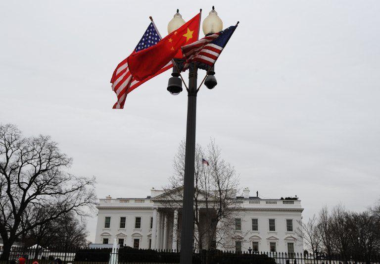 drapeaux Etats-Unis Chine