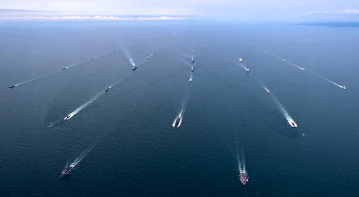 Des navires de guerre et des sous-marins de la flotte du Pacifique de Russie, le 10 septembre 2024 au large de Vladivostok (image d'illustration)