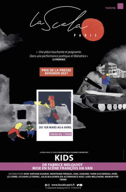 Affiche de la pièce de théâtre "Kids" de Fabrice Melquiot
