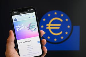 Cette photographie montre la page du site web de la Banque centrale européenne concernant l'euro numérique, à Bruxelles le 10 février 2026.