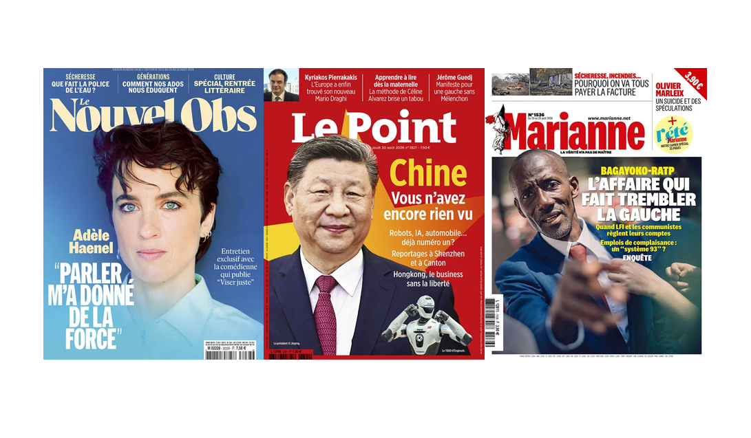 Les unes des hebdos du 20 août.