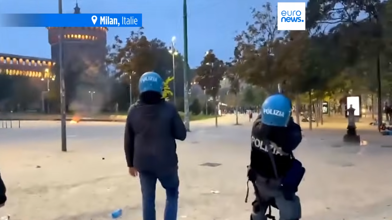 Deuxième jour d'affrontements à Milan : vitrines brisées et magasins pillés
