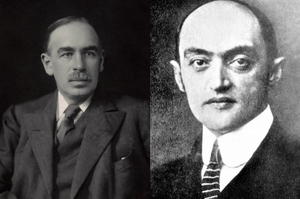Les portraits de John Maynard Keynes (à gauche) et de Joseph Schumpeter (à droite). Image d'illustration.