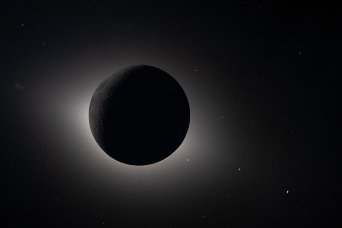 Cette image diffusée le 7 avril 2026 par la NASA montre la Lune éclipsant totalement le soleil, vue depuis le vaisseau spatial Orion.