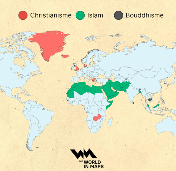 Ces 40 pays qui ont encore une religion d'État
