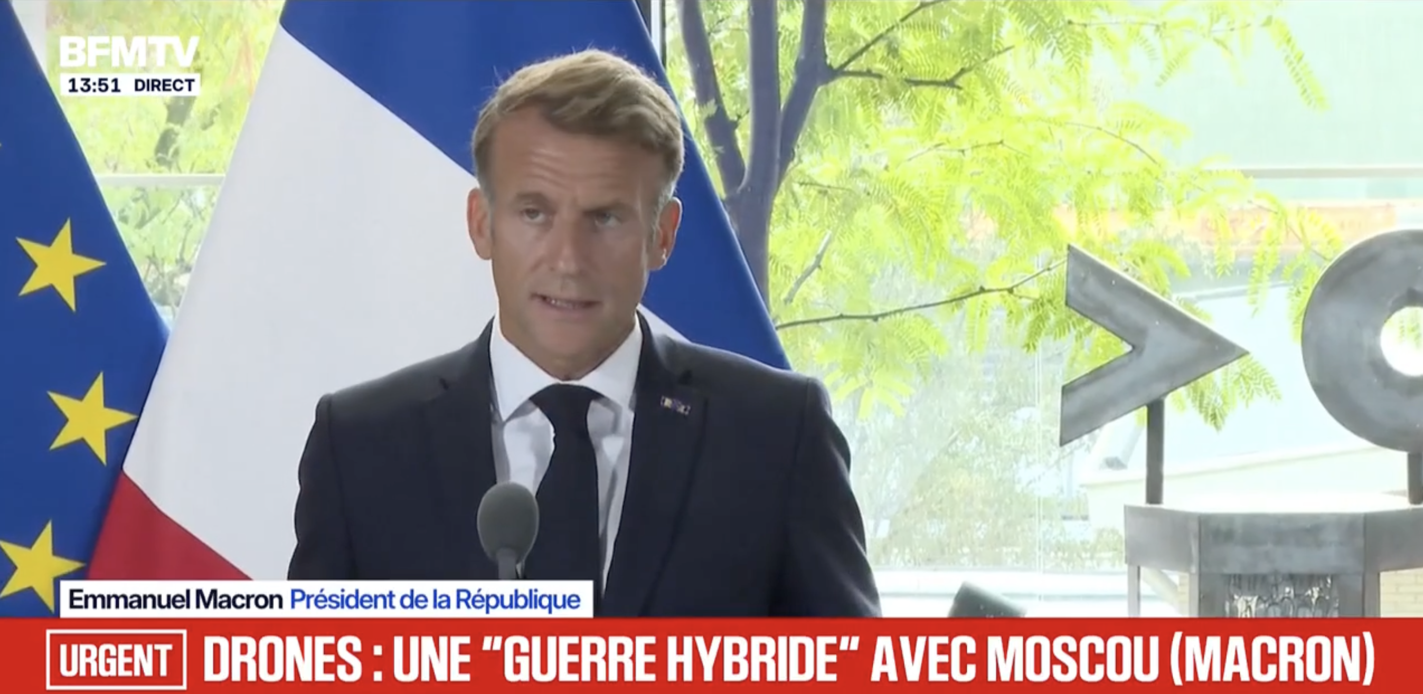 Drone explosif à l'aéroport de Leipzig : Emmanuel Macron dénonce « une ingérence » et « une guerre hybride » de la Russie