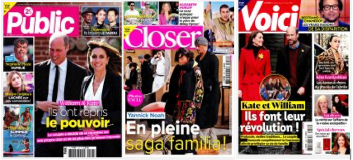 Unes des hebdos people