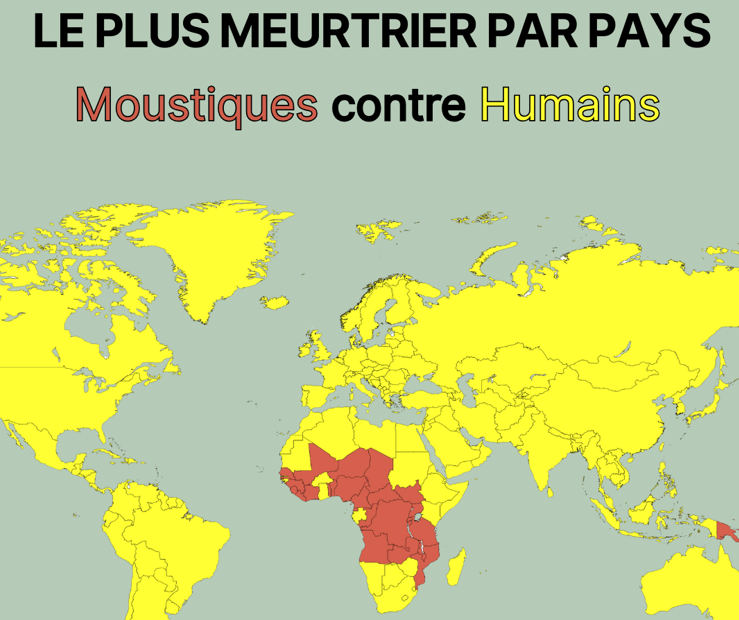 Le plus meurtrier par pays : moustiques contre humains