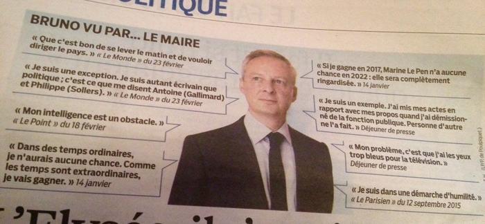 Bruno Le Maire et ses citations dans Le Parisien