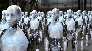 Des robots alignés. (Image d'illustration)